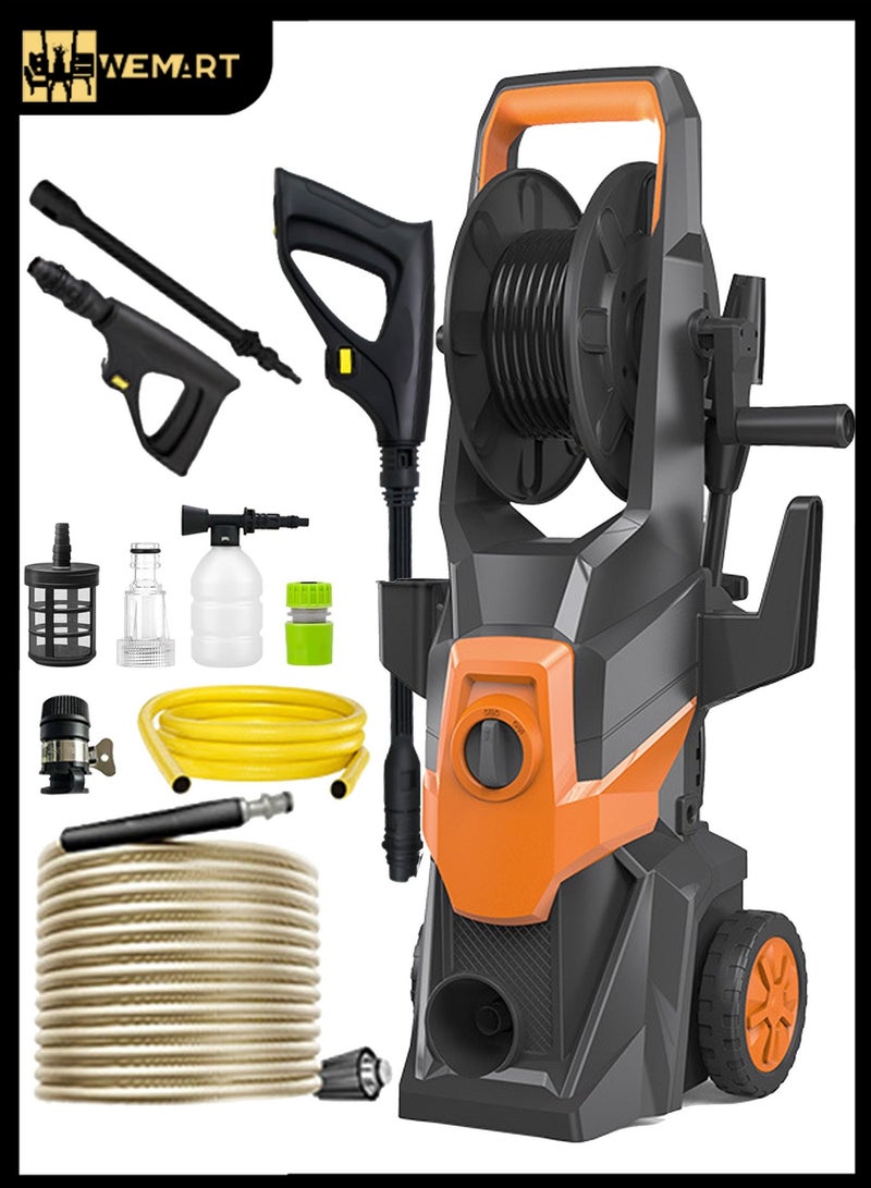 WEMART Electric Pressure Washer, 1800W 150Bar Power Washer with Quick Connect Nozzle, High Pressure Washer with Foam Gun for Car/Fence/Driveway/Patio/Home Cleaning - Image 1